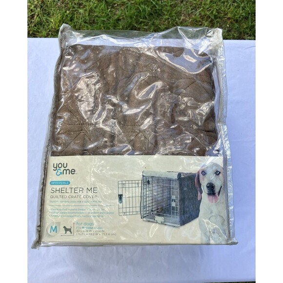 You & Me Dog Shelter Me Crate Cover Size Medium 30L x 19W x 21H In Brown Read - Picture 1 of 3